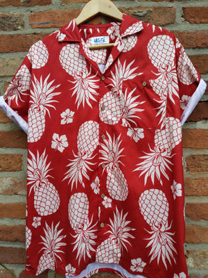Retro Pineapple print Hawaiian shirt M/L