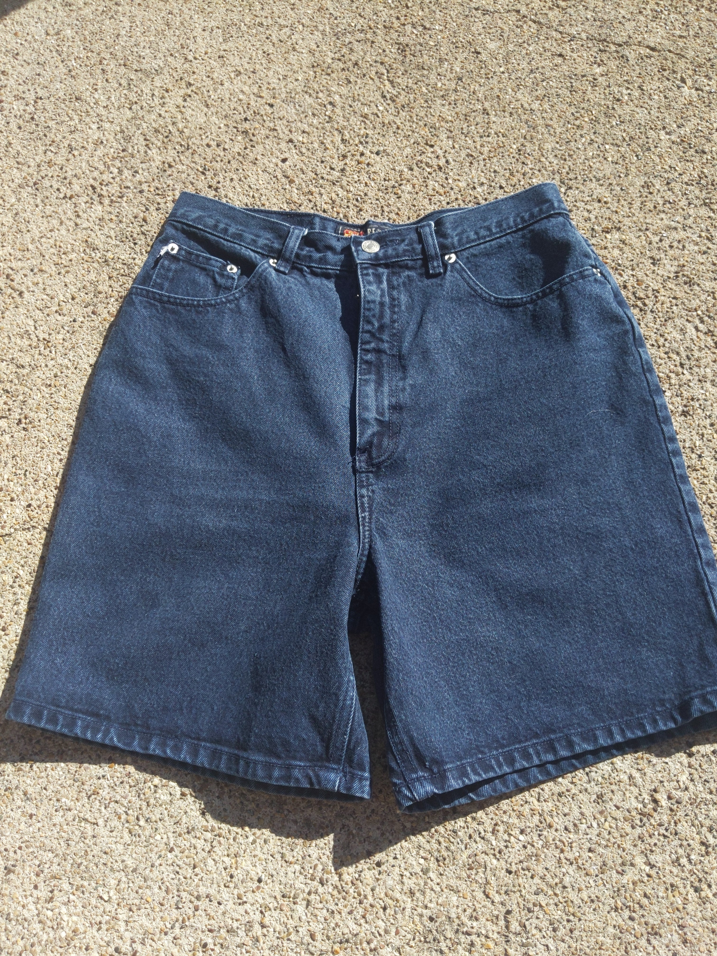 Vintage Route 66 high waisted denim shorts 30"