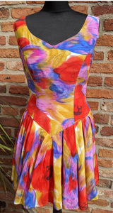Vintage bright patterned sundress, approx size 10