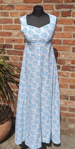 Vintage 60s cotton floral maxi dress size 8/10