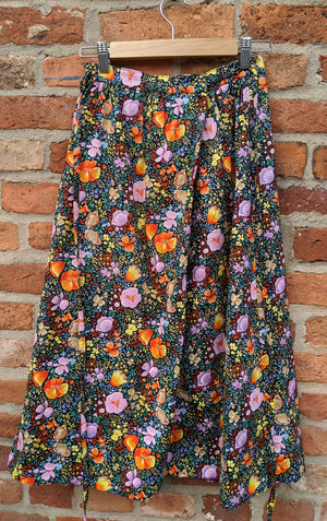Floral cotton wrap skirt 28-29" waist