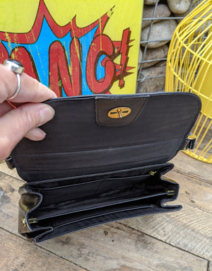 Vintage black leather handbag