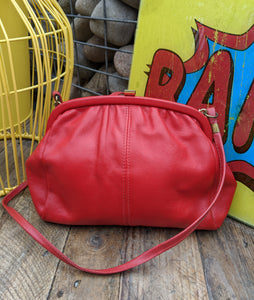 Item 91 Bright red leather handbag