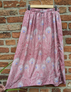 Peacock feather print skirt waist 25"