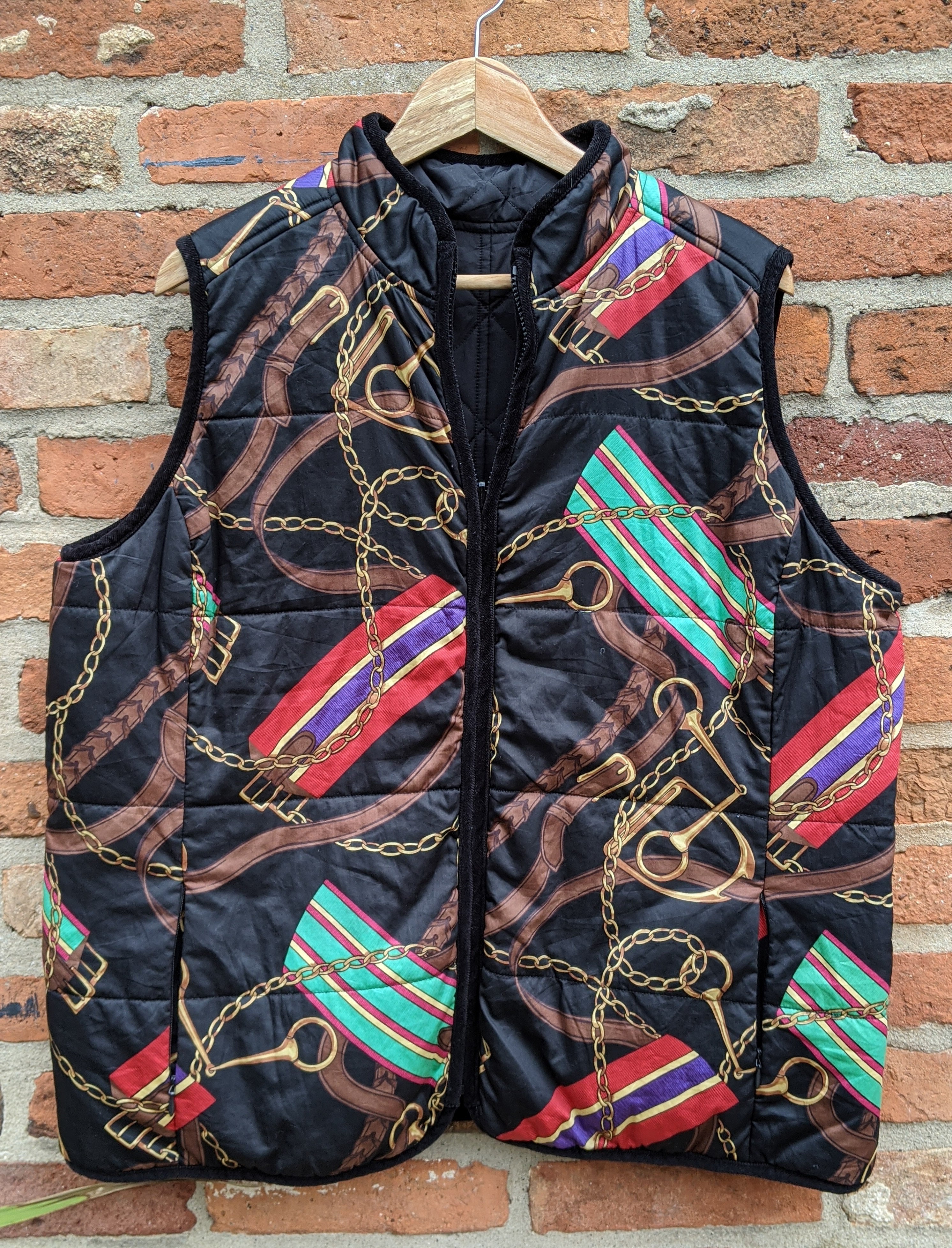 Classic Equestrian print reversible bodywarmer size XL