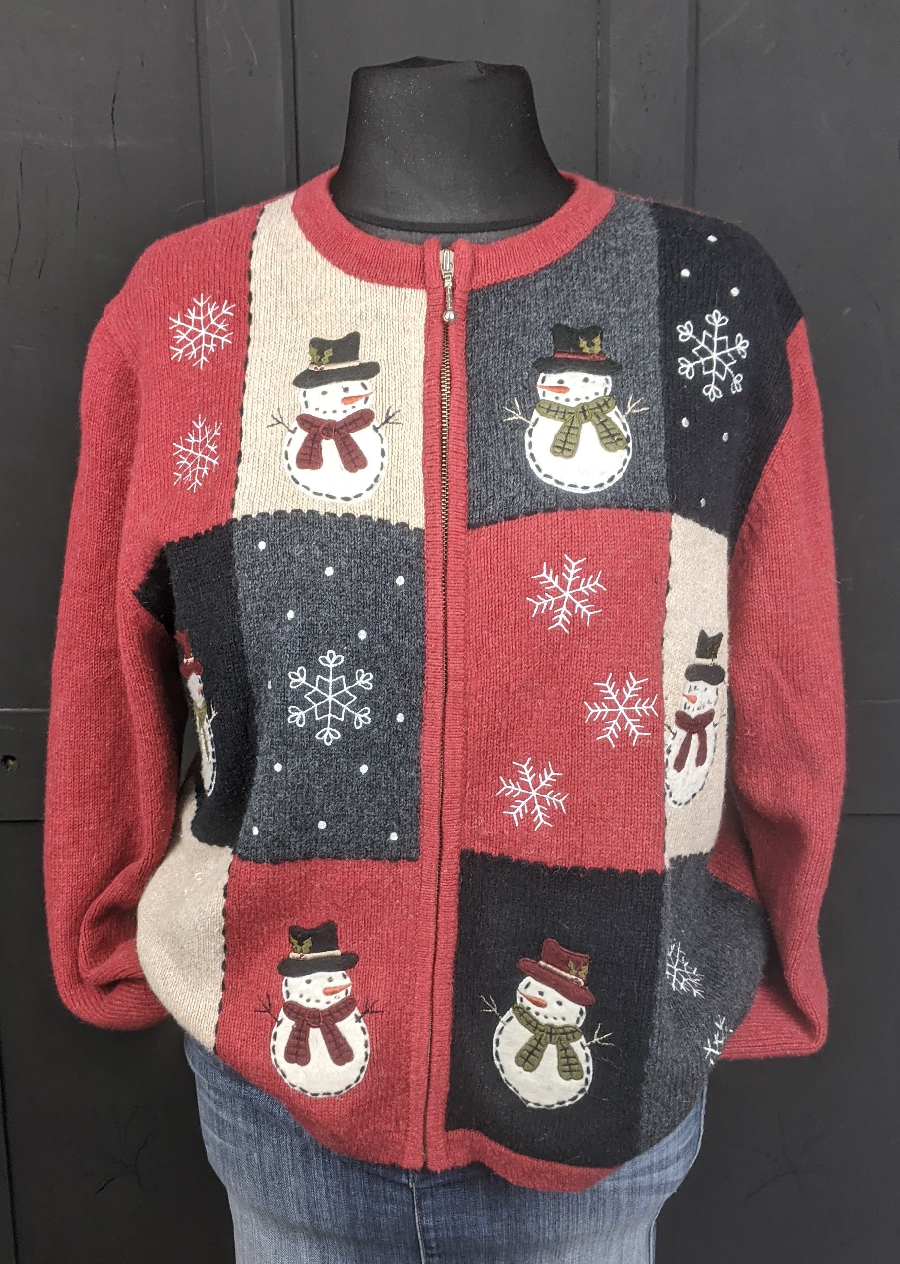 Snowman Christmas cardigan size XL Item 854