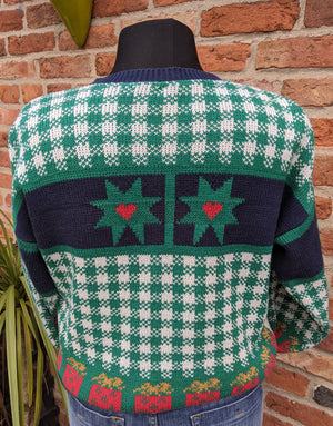 Stunning patterned Christmas cardigan size L item 884