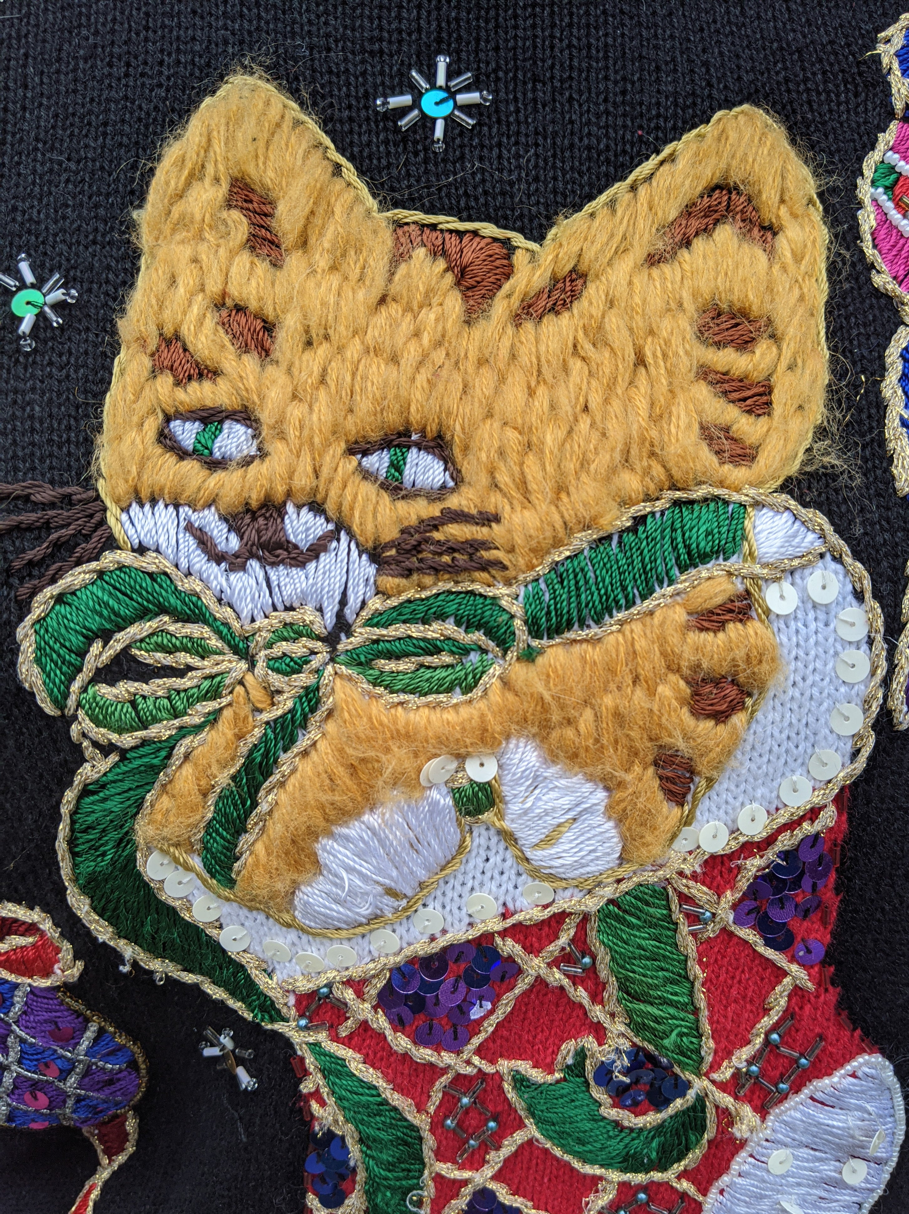 Cute cat embellished Christmas jumper size M/L item 892