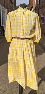 Yellow silk midi dress