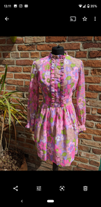 Bright psychedelic floral print dress size 8